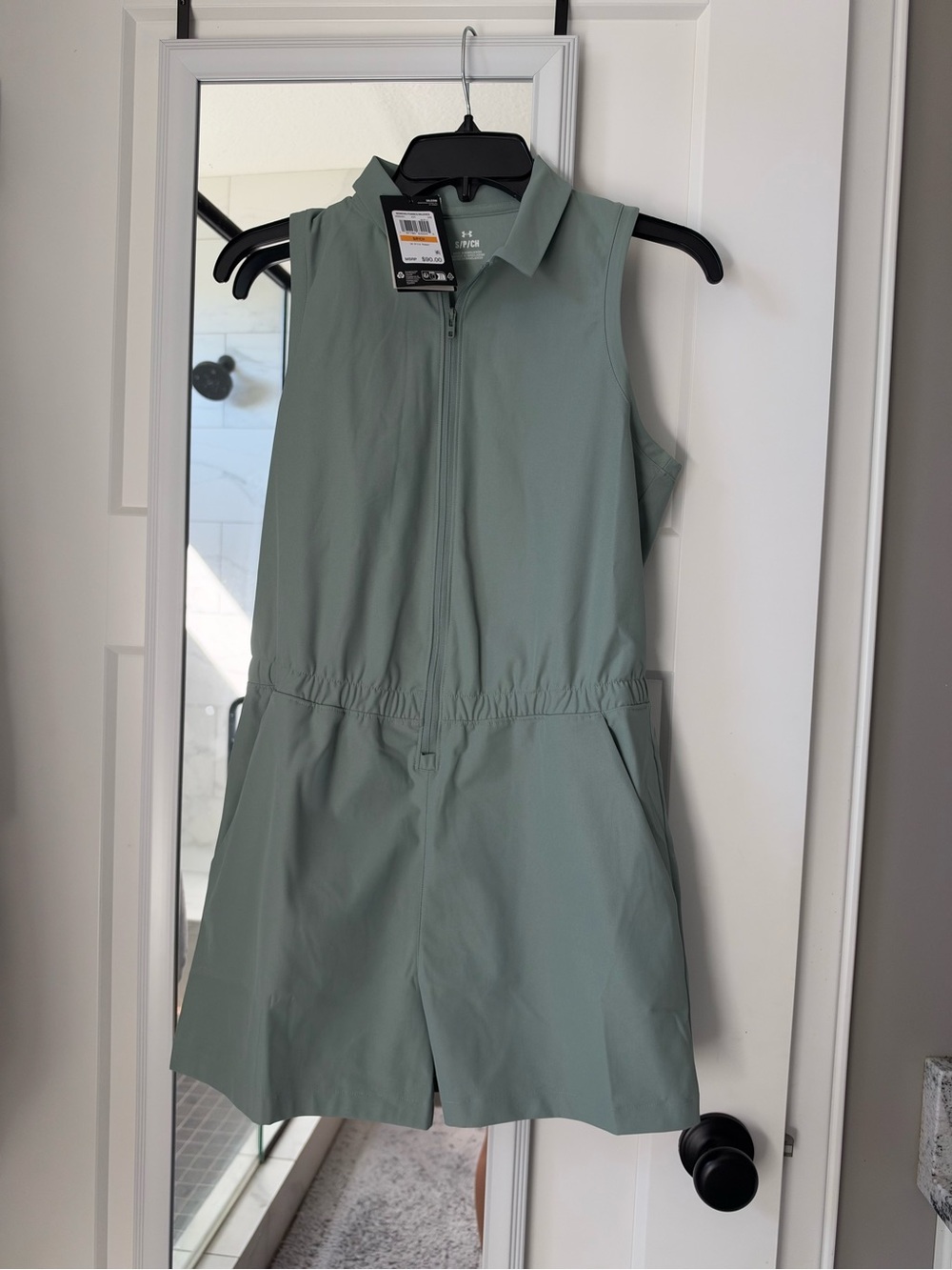 Under Armour Womens’ Sage Green Sleeveless Romper with Collar